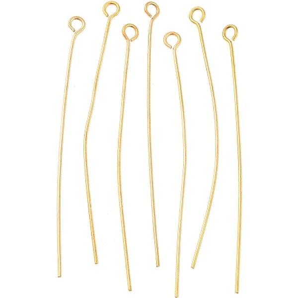 ÉPingles à œIl En Acier Inoxydable 304 Avec Placage Ionique (Ip), Or, 50Mm, Trou: 1.9X2Mm, Pin: 0.6 Mm-image