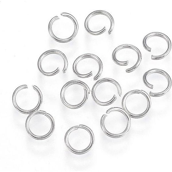 Tarnish Resistant 304 Stainless Steel Jump Rings, Open Jump Rings, Stainless Steel Color, 21 Gauge, 5X0.7Mm, Inner Diameter: 3.5Mm-image