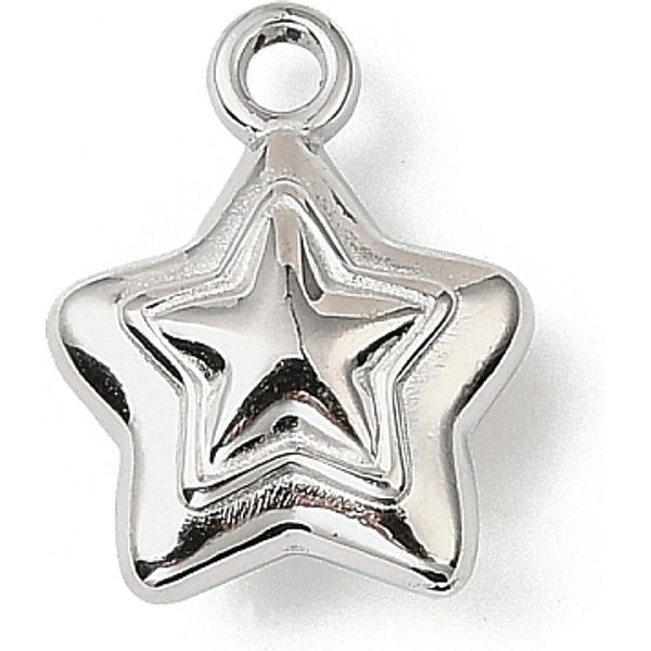 304 Stainless Steel Charms, Nickel Free, Star, 14X10.5X5.5Mm, Hole: 1.6Mm-image