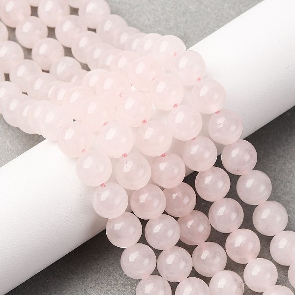 Natural Rose Quartz Beads Strands, Round, Grade A, 8-8.5Mm, Hole: 1.2Mm, About 46Pcs/Strand, 14.96''(38Cm)-image