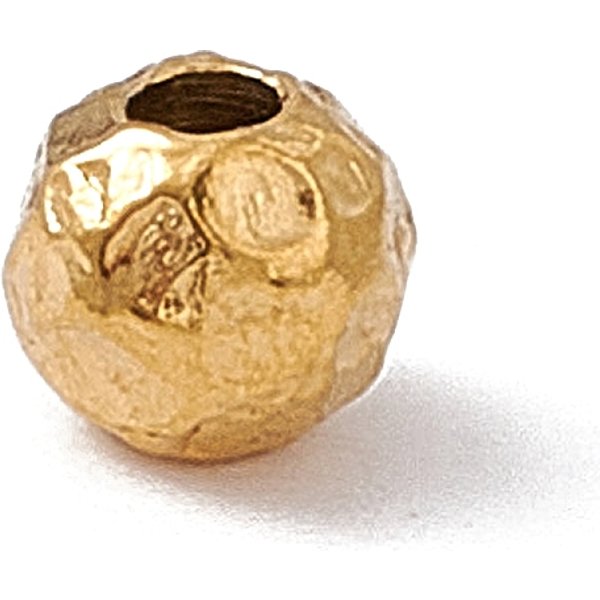 Billes en acier inoxydable 304, texturé, ronde, or, 4x3.5mm, Trou: 1.4mm
