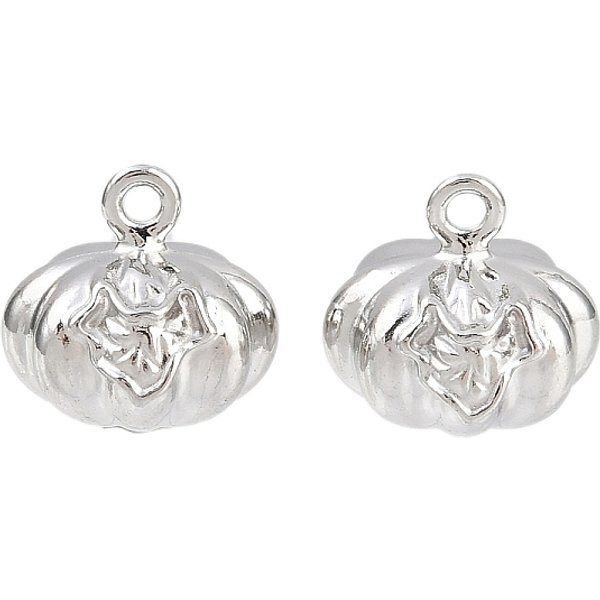 304 Stainless Steel Charms, Pumpkin Charms, Stainless Steel Color, 10.5X11Mm, Hole: 1.4Mm-image