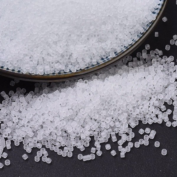 Miyuki Delica Beads, Cylinder, Japanese Seed Beads, 11/0, (DB0741) Matte Crystal, 1.3X1.6Mm, Hole: 0.8Mm, About 2000Pcs/10G-image