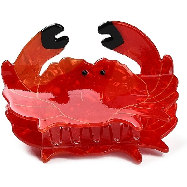 Acrylic Claw Hair Clips for Women Girls, with Iron Findings, Crab, 79.5x62x44mm