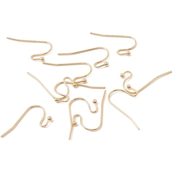 316 Surgical Stainless Steel Earring Hooks, Ear Wire, Real 18K Gold Plated, 21X12X2Mm, Pin: 0.6Mm-image