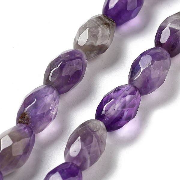 Fili di perline, riso sfaccettato, 12.5x8mm, Foro: 1.2 mm, circa 16pcs/filo, 7.68'' (19.5 cm)