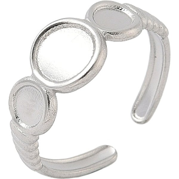 Accesorios De Anillos De PuñO Abiertos De Acero Inoxidable 304, Bases Del Anillo De La Almohadilla, Plano Y Redondo, Color Acero Inoxidable, Bandeja: 4 Mm Y 5.8 Mm, 8Mm-image