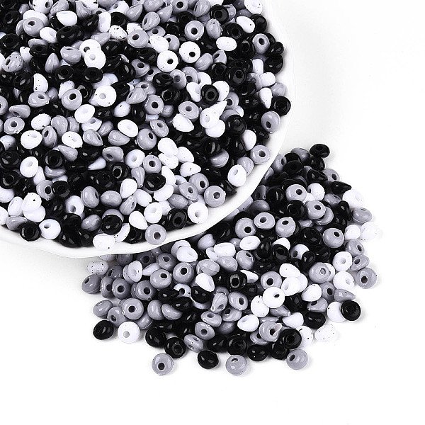 Opaque Acrylic Beads, Teardrop, Black, 5X5X3Mm, Hole: 1.5Mm, About 11630Pcs/500G-image