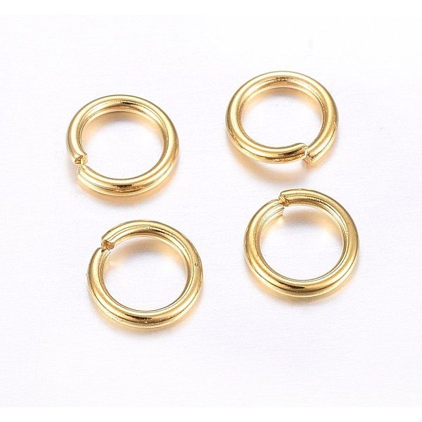 Anelli Di Congiunzione Aperti In Acciaio Inossidabile 304, Vero Placcato Oro 24K, 6X1.2Mm, Diametro Interno: 4Mm-image