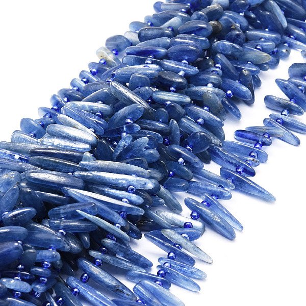 Natural Kyanite Beads Strands, Nuggets, 9.5-30X4.5-7.5X1.5-5Mm, Hole: 0.8Mm, About 80Pcs/Strand, 15.75 Inch(40Cm)-image