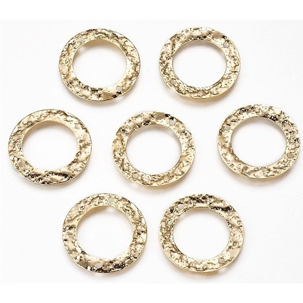 Connettori Per Maglie In Ottone, Placcato Di Lunga Durata, Nichel Libero, Anello, Vero Placcato Oro 18K, 21X0.4Mm, Foro: 1.2 Mm-image