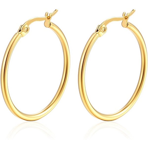 Boucles D'oreilles CréOles En Acier Inoxydable 304, Bagues, Or, 30X2Mm-image