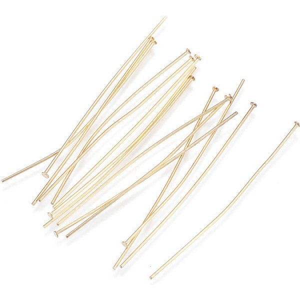 ÉPingles à TêTe Plate En Acier Inoxydable 304, Or, 50X0.7Mm, 21 Jauge, TêTe: 1.5 Mm-image
