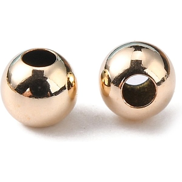Yellow Gold Filled Beads, 1/20 14K Gold Filled, Round, 3mm, Hole: 1.1-1.2mm