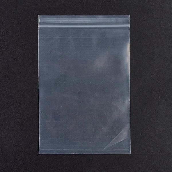 Plastic Zip Lock Bags, Resealable Packaging Bags, Top Seal, Self Seal Bag, Rectangle, White, 15X10Cm, Unilateral Thickness: 3.9 Mil(0.1Mm), 100Pcs/Bag-image