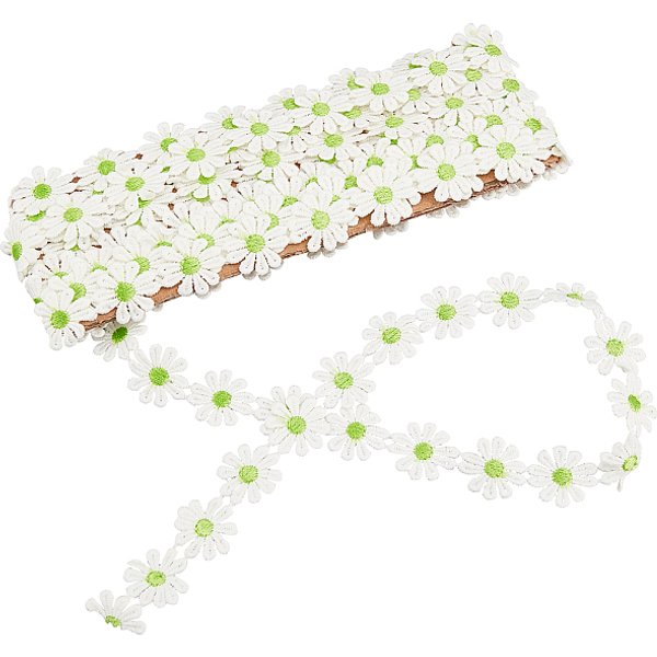 Nastro Di Poliestere, Per Rifiniture In Pizzo Per Tende, Margherita, Verde Lime, 1 Pollice (25 Mm), Circa 5 Yard / Carta (4.57M / Carta)-image