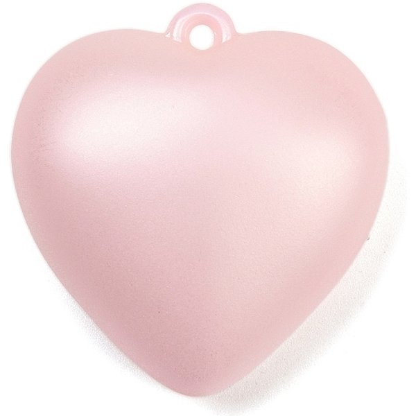 Pearlized Acrylic Pendants, Heart, Pink, 44X42X20.5Mm, Hole: 2.3Mm-image