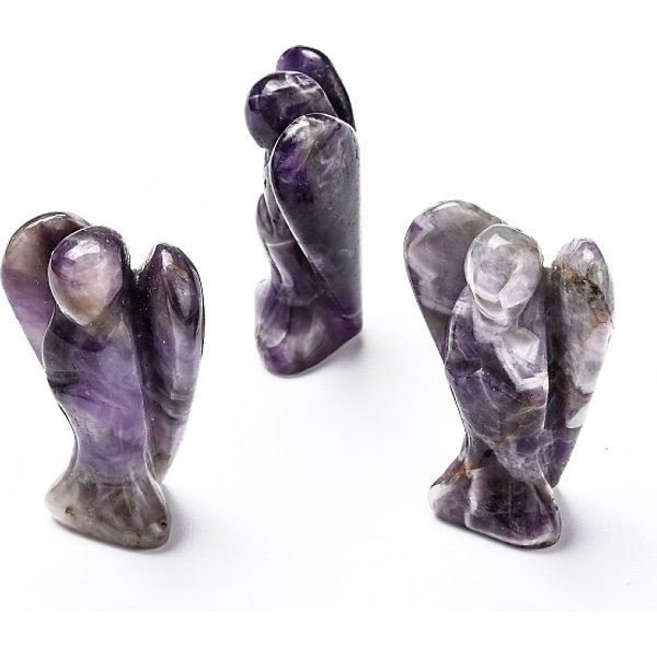 Améthyste naturelle affichage décorations, décor d'ange pierres de guérison, cadeaux reiki énergétiques pour femmes hommes, ange, 19x31-36x48-51mm