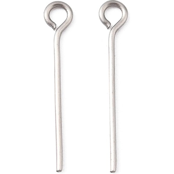 Tarnish Resistant 304 Stainless Steel Eye Pin, Stainless Steel Color, 20Mm, Hole: 2Mm, Pin: 0.7Mm-image