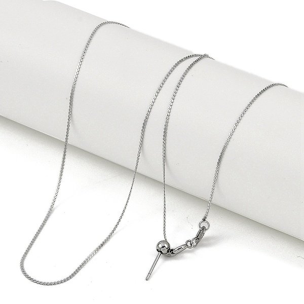 201 Stainless Steel Serpentine Chain Necklaces, Adjustable Slider Necklaces For Women Men, Non-Tarnish, Stainless Steel Color, 19.69 Inch(50Cm)-image