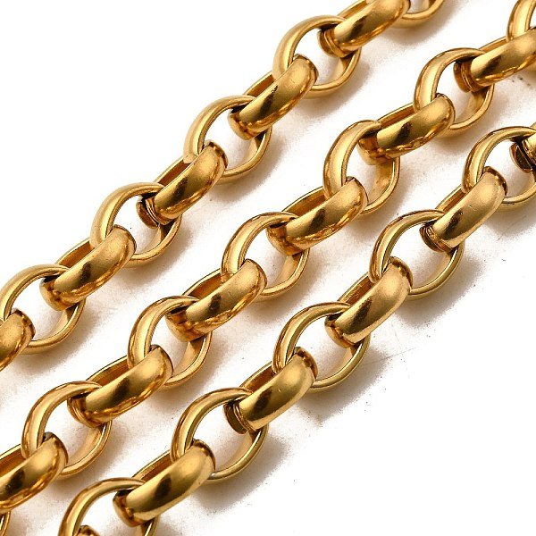 Cadenas Rolo De Acero Inoxidable 304, Cadenas De Eructo, Sin Soldar, Dorado, 13X10X4Mm-image