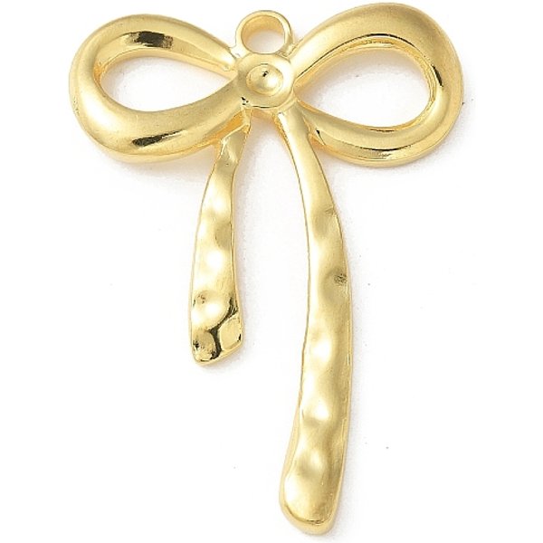 Anhänger aus Edelstahl 304, Ionenbeschichtung (ip), Schleife, echtes 18k vergoldet, 39x28x2.5 mm, Bohrung: 2 mm