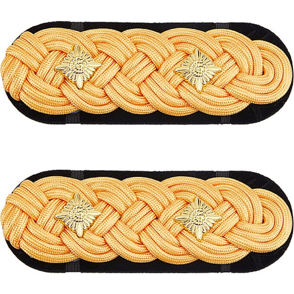 1 Paar Schulterklappen Aus Legierung Und Polyester, Stern, Golden, 143X52X13.5 Mm-image