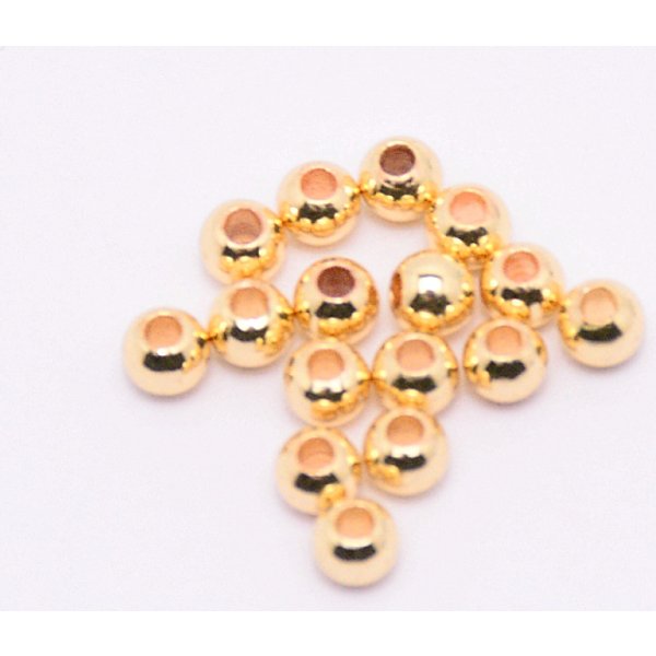 Massive Messingperlen, Rondell, Echtes 18K Vergoldet, 3X2.5 Mm, Bohrung: 1.2 Mm-image