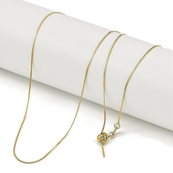 201 Stainless Steel Serpentine Chain Necklaces, Adjustable Slider Necklaces For Women Men, Ion Plating(Ip), Golden, 19.69 Inch(50Cm)-image