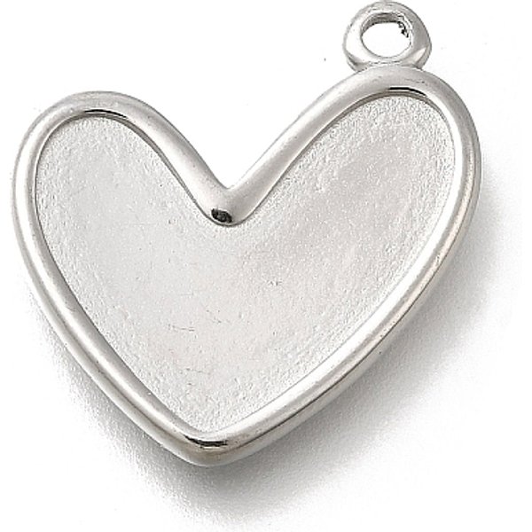 304 Stainless Steel Pendants, Heart Charm, Anti-Tarnish, Stainless Steel Color, 20.5x20.5x3mm, Hole: 1.8mm