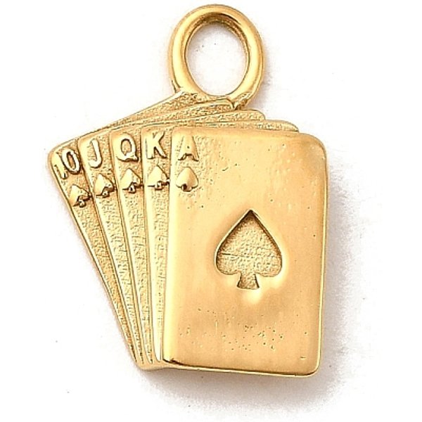 Ciondoli In Acciaio Inox 304, Oro, Rettangolo, 17.5X12.5X3Mm, Foro: 2.5 Mm-image
