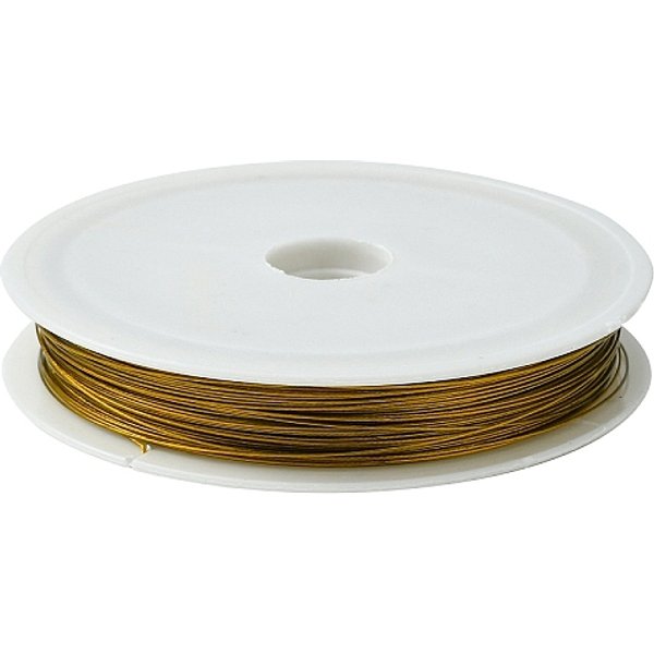 Tiger Tail Wire, Nylon-Coated Stainless Steel, Goldenrod, 0.45Mm, About 164.04 Feet(50M)/Roll-image