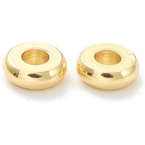 Perline Di Distanziatore In Ottone, Placcato Di Lunga Durata, Rotondo Piatto / Disco, Perline Heishi, Vero Placcato Oro 18K, 4X1.5Mm, Foro: 1.6 Mm-image