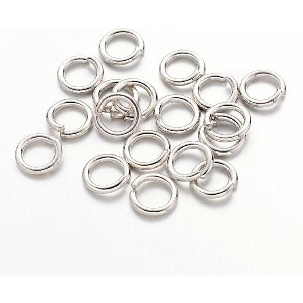 Sprungringe, Offene Ringe Springen, Messing, Cadmiumfrei Und Nickel Frei Und Bleifrei, Platin Farbe, 6X1 Mm, 18 Gauge, Innendurchmesser: 4 Mm, Ca. 4900 Stk. / 500 G-image
