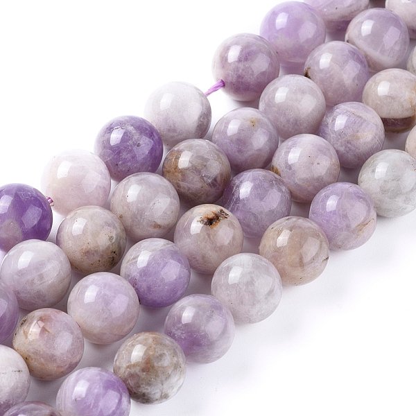 Natural Amethyst Beads Strands, Round, 6Mm, Hole: 1Mm, About 58-60Pcs/Strand, 15 Inch(38Cm)-image