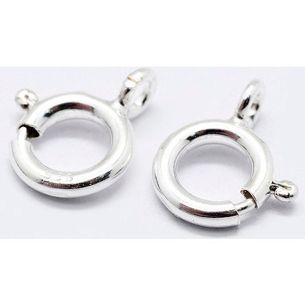 925 Sterling Silber Federring VerschlüSse, Ring, Mit 925 Stempel, Silber, 9X7X1.5 Mm, Bohrung: 1.5 Mm-image