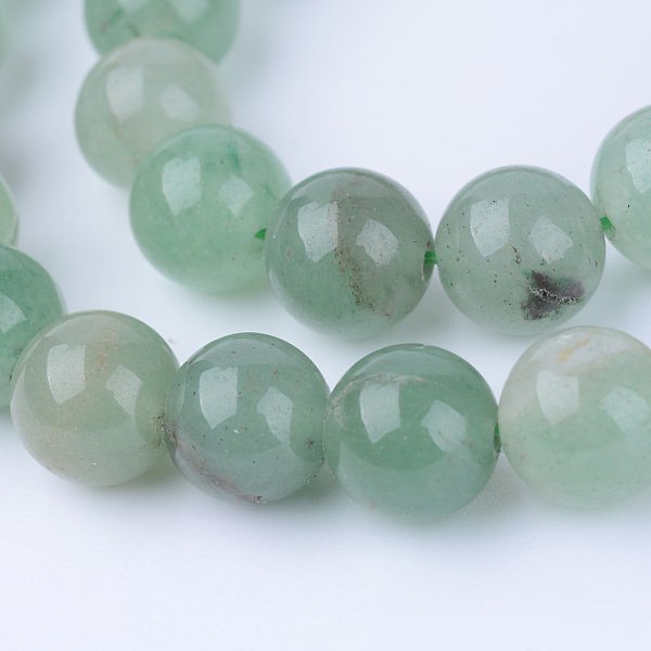 Natural Green Aventurine Beads Strands, Round, 10-10.5Mm, Hole: 1.2Mm, About 36Pcs/Strand, 15.5 Inch-image