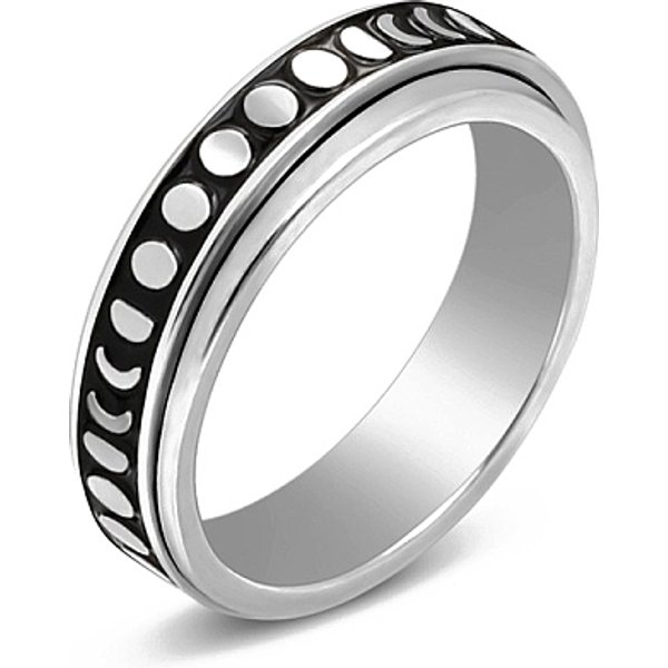 Non-Tarnish Stainless Steel Rotating Finger Ring, Fidget Spinner Ring For Calming Worry Meditation, Moon, Us Size 10(19.8Mm)-image