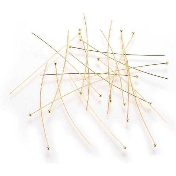 Brass Ball Head pins, Golden Color, Size: about 0.5mm thick, 24 Gauge,, 50mm long, Head: 1.5mm