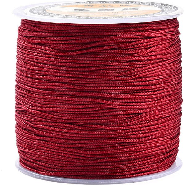 Fil De Nylon, Corde à Nouer Chinoise, Firebrick, 0.8Mm, Environ 109.36 Yards (100 M)/Rouleau-image