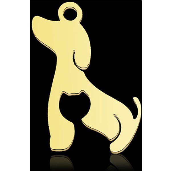 Colgantes De Acero Inoxidable 304 Con Revestimiento IóNico (Ip), Encantos De Silueta, Perro, Real 18K Chapado En Oro, 18X17X1Mm, Agujero: 1.6 Mm-image