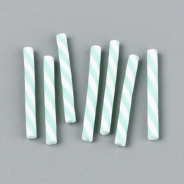 Handmade Polymer Clay Nail Art Decoration Accessories, Column, Light Cyan, 19-23X1.5-3Mm-image