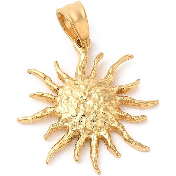 Colgantes De Acero Inoxidable 304 Con Revestimiento IóNico (Ip), Encanto Del Sol, Dorado, 25.5X25X3.5Mm, Agujero: 7.5 Mm-image