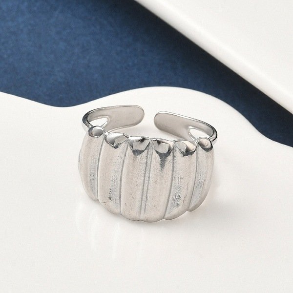 Anneaux De Manchette Ouverts En Acier Inoxydable 304, Couleur Inoxydable, 13.5Mm, RéGlable-image