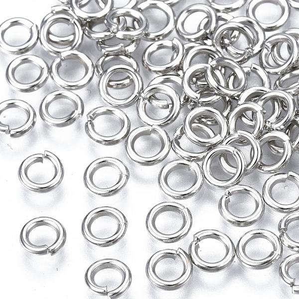 Platinum Plated Brass Round Jump Rings Jewelry Findings Accessories, Cadmium Free & Nickel Free & Lead Free, 18 Gauge, 5X1Mm, Inner Diameter: 3Mm, About 120Pcs/10G-image
