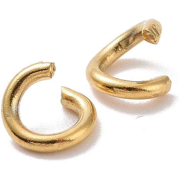 Ion Plating(Ip) 304 Stainless Steel Jump Rings, Open Jump Rings, Golden, 24 Gauge, 2.5X0.5Mm, Inner Diameter: 1.5Mm-image