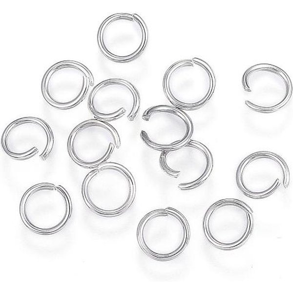 Tarnish Resistant 304 Stainless Steel Jump Rings, Open Jump Rings, Stainless Steel Color, 18 Gauge, 7X1Mm, Inner Diameter: 5Mm-image