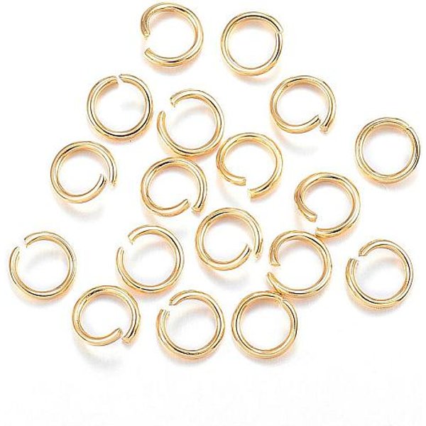 Anillos De Salto De Acero Inoxidable 304, Anillos Del Salto Abiertos, Real 24K Chapado En Oro, 18 DiáMetro, 7X1Mm-image