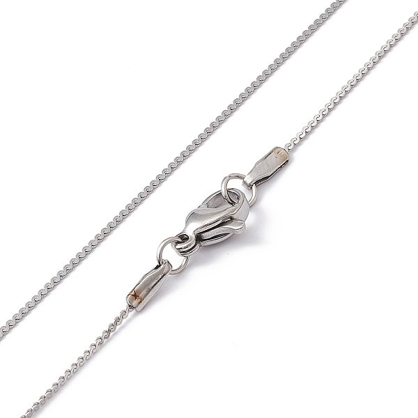Non-Tarnish 304 Stainless Steel Serpentine Chain Necklace For Men Women, Stainless Steel Color, 19.69 Inch(50Cm)-image