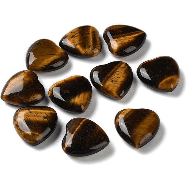 Natürliche Tigerauge-Herzpalmensteine, Kristall-Taschenstein für Reiki-Balancing-Meditation, Heimdekoration, 20.5x20x7 mm